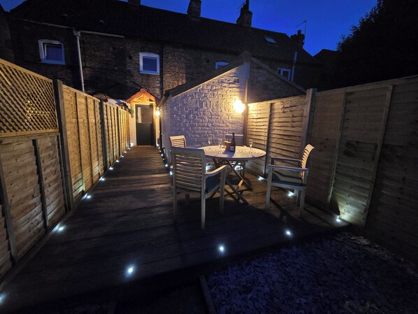 Outside decking.