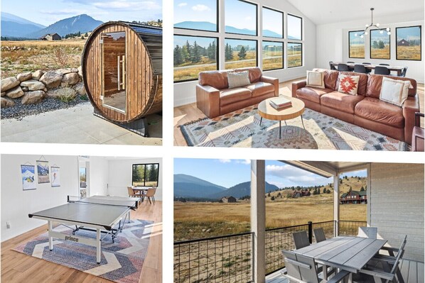 Black Diamond Lodge - beautiful, spacious new build w/ sauna, game room, workout room, stunning mountain views, & 4 king en suite bedrooms