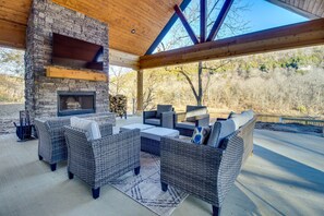 Covered Patio | Wood-Burning Fireplace