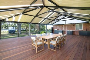 Spacious outdoor dining area