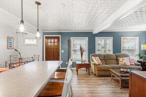 Front unit open concept kitchen and living room