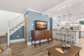 Front unit open concept kitchen and living room