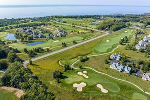 Experience the ultimate convenience and relaxation at our Club Cottages, nestled within the enchanting Horseshoe Bay Golf Club. Our exclusive collection boasts five elegant 2-bedroom, 2-bathroom condos, each featuring a cozy fireplace and a  whirlpool tub for your utmost comfort and indulgence. But that's just the beginning of your extraordinary stay.