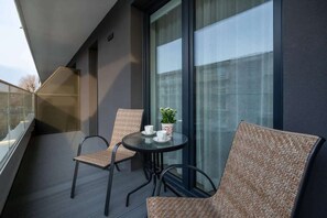 balcony with garden furniture