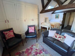 The Living Area: there is ample storage and places to sit and relax during your stay.