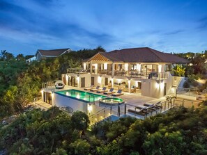 Alta Bella Villa and Spa at night!
