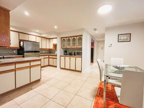 Dining room and kitchen