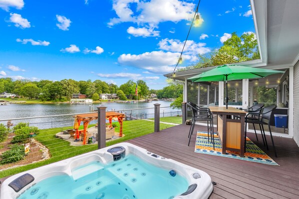 Your private hot tub for 6! Reach out to us right away with any questions!