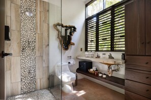 Blending nature with luxury in our remodeled bathroom