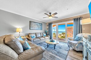 Comfortable Living Room With Balcony Access