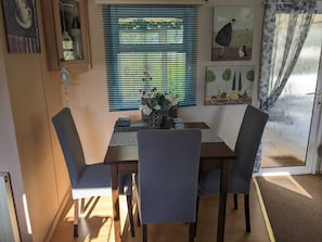 Comfortable seating area for indoor dining