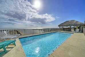 Access to communal pool, perched on the water's edge.