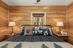 Primary Bedroom boasts brand new King Bed, TV,  and ensuite bath