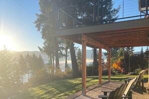 Four Adirondack chairs to catch the sunrise!