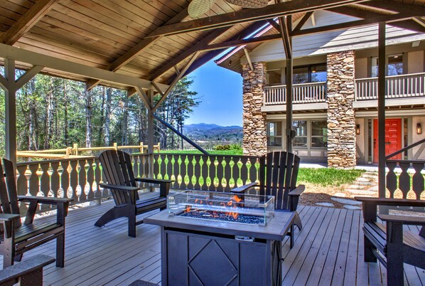 Firepit Table Under the Pavilion