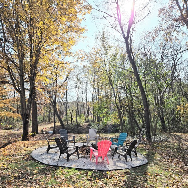 OUTSIDE FIREPIT OFF DECK