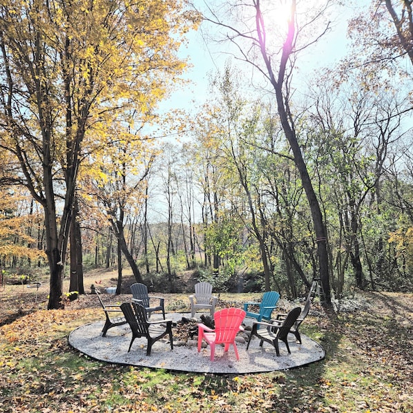 OUTSIDE FIREPIT OFF DECK