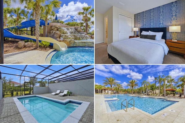 Immerse in comfort at our Solterra Resort home, perfect for families! Enjoy a spacious master suite, kids' racing-themed bedroom, and access to stunning resort pools. Your ideal Orlando adventure starts here!