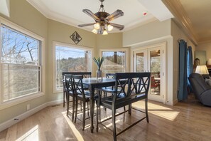 Lovely breakfast nook overlooking the trees