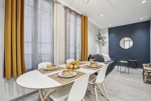 The open-plan living and dining area