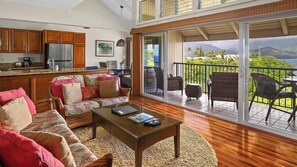 Pali Ke Kua #217 - Living Great Room & Lanai - Parrish Kauai