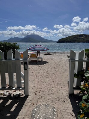 The beach in front of our property