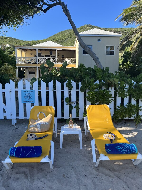 View of our beach house from the beach