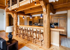 Indoors, Hardwood, Stained Wood, Kitchen, Lamp