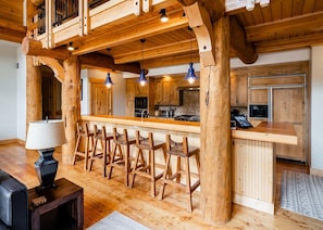Indoors, Hardwood, Stained Wood, Kitchen, Lamp