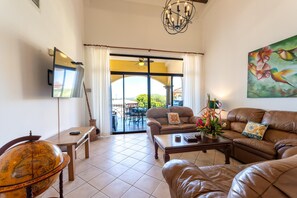 Living area and large flat screen TV