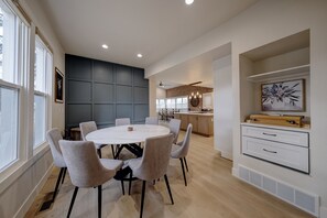 dining area into kitchen.
