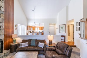 Living room with sleeper sofa and reclining chair