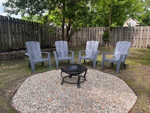 Fire pit with 4 chairs