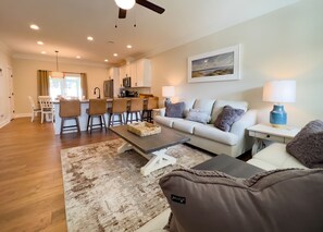 Wide open concept living, dining, & kitchen.