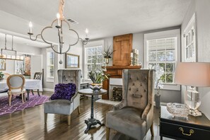 Blending antiques with comfort is what we do best; you will find it throughout