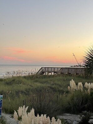 Looking at beautiful sunset from our balcony.