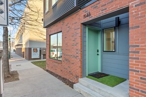Welcoming front entrance with electronic entry. 