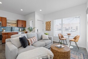 The light filled open first floor is cozy and convenient to everything.
