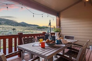 Private deck with a view of the Wasatch range and Olympic Park