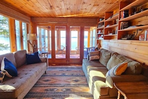 Cozy Living Room w/ Lake and Mountain Views