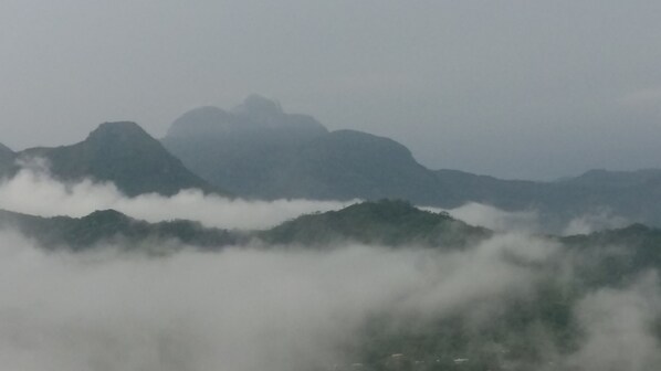 A view of mount trinidad in the clouds
