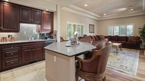 Just a small meal, enjoy luxury barstool dining. 