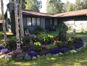 Flower garden in front yard