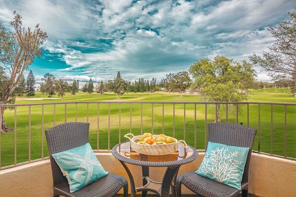 Enjoy a lovely view while relaxing outside