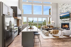 Open kitchen and living room.