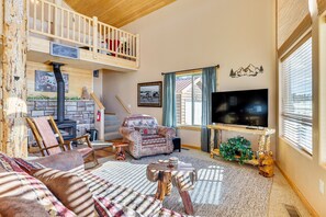 Living Room | Smart TV | Wood-Burning Stove