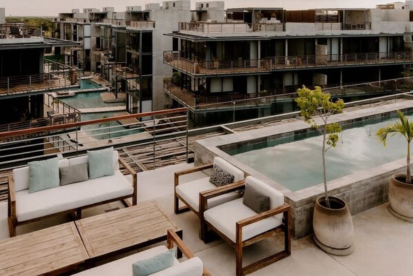 Shared pool on the condo rooftop.