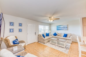Enjoy a cozy movie time after a long day on the beach!