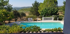 Stunning views over olive groves and forest to the Massif des Maures