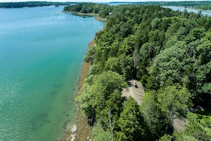 Aerial view of the home